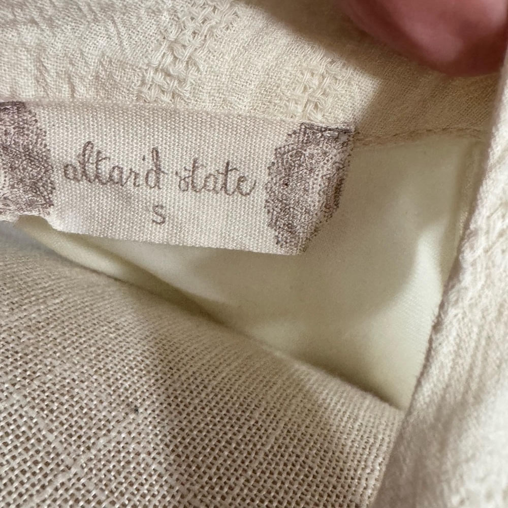 Altar'd State Cream Dress with Pink Embroidery. Size Small - Picture 3 of 5